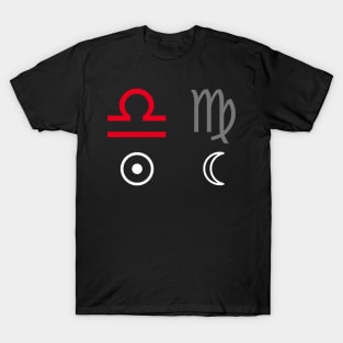 Libra Sun Virgo Moon Zodiac Sign T-Shirt